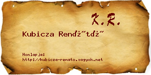 Kubicza Renátó névjegykártya