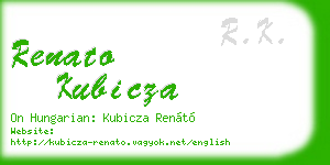 renato kubicza business card